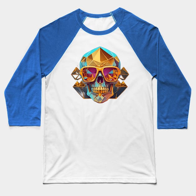 Colorful Skull Baseball T-Shirt by SPIT-36